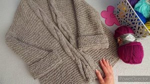 КАРДИГАН С КОСОЙ ИЗ ПРЯЖИ АЛИЗЭ