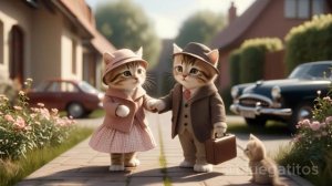 AI Cat Story_ Kitten Life in the 50s! #cat #kitten #morning #cute