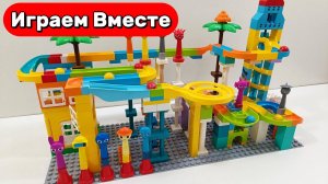 Развивающий конструктор для детей 🟢🟠🔴 Строим вместе и запускаем шарики ! Видео для детей