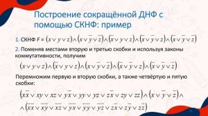 Atanua: построение совершенных и сокращённой дизъюнктивной нормальных форм