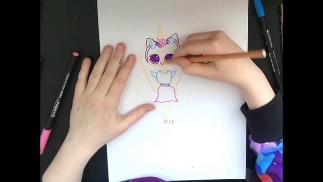 РИСУЕМ КАВАЙ ДЕВОЧКУ В КОСТЮМЕ ЕДИНОРОГА смотреть онлайн