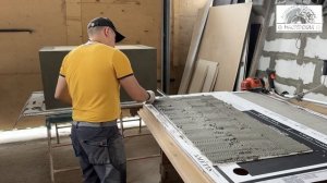 Изготовление подвесной столешницы из керамогранита в компании ПрофРез Керамик