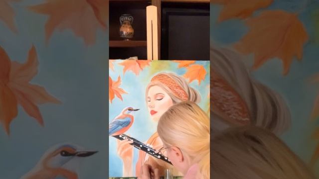 Работа маслом/холст. Заканчиваю детализацию картины. смотреть онлайн