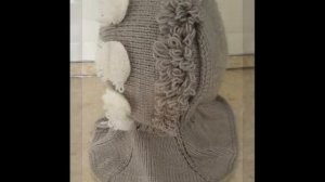 Шапочка - шлем для девочки /спицами / Beanie - a helmet for a girl #вязание