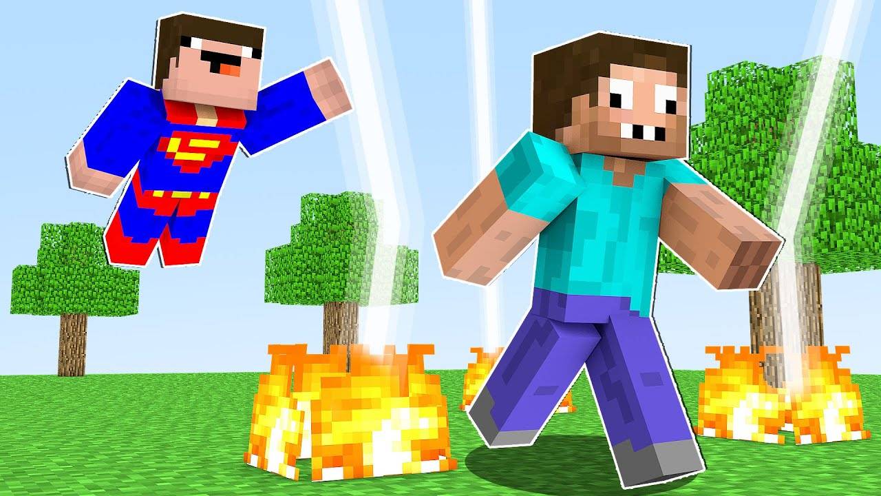 НУБ СУПЕРМЕН ЗАТРОЛЛИЛ ПРО В МАЙНКРАФТ ! НУБИК СПИДРАННЕР ПРОТИВ ОХОТНИКА В MINECRAFT Дак Плей