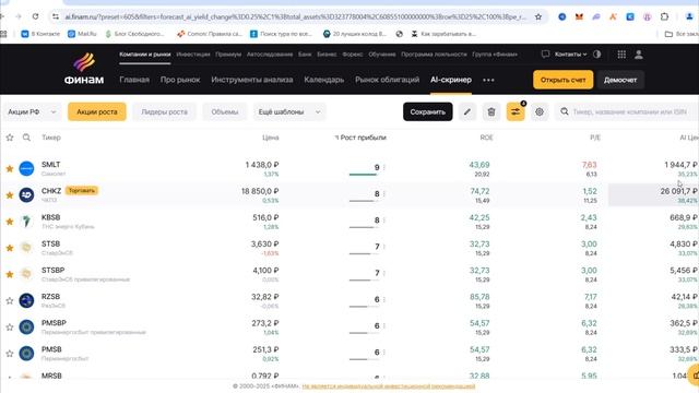 Стоит ли доверять AI-скринеру от Финама? Тестируем!