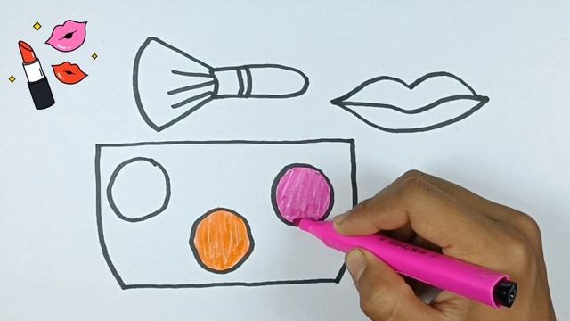 Drawing lipstick paper for kids. lab bo'yoqlari rasmi chizish. рисования ГУБНОЙ помадой для детей
