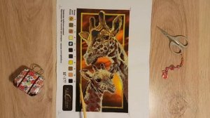 ГОТОВЫ Жирафы от МП Студии_процесс и готовый результат_вышивка бисером