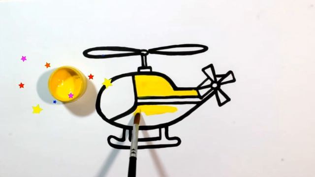 Drawing Helicopter for Children|Рисуем вертолет для детей|Bolalar uchun vertolyot rasmini chizish