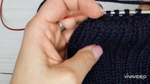 Закрытие макушки шапки, связанной резинкой 2×2