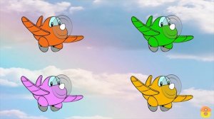 Учим цвета с веселыми самолётами. Развивающий мультфильм для детей.