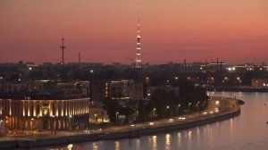 Смольная Набережная на Закате: Время в Таймлапсе