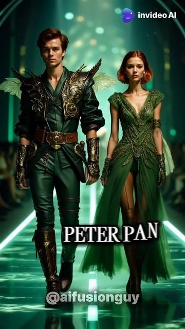 Male and female Disney character fashion show