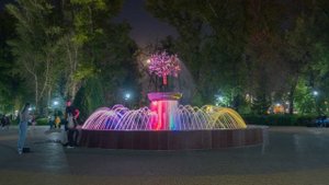 Липецк, Нижний парк, фонтан ночью.