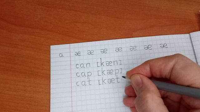 Английское письмо 22.  Транскрипция: [n p t b d m f h æ]. Закрытый слог. Английский English
