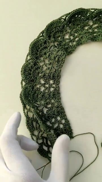 Вязаный изумрудный воротничок handmade diy crochet crochetshorts вязание воротник