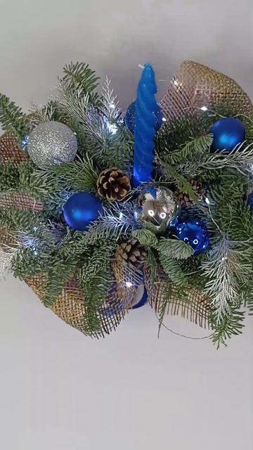 Светящаяся Новогодняя композиция Синяя свеча смотреть онлайн