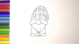 How to draw a cute Gnome 2 Christmas Step by step | Как нарисовать Гнома | Як намалювати Гнома