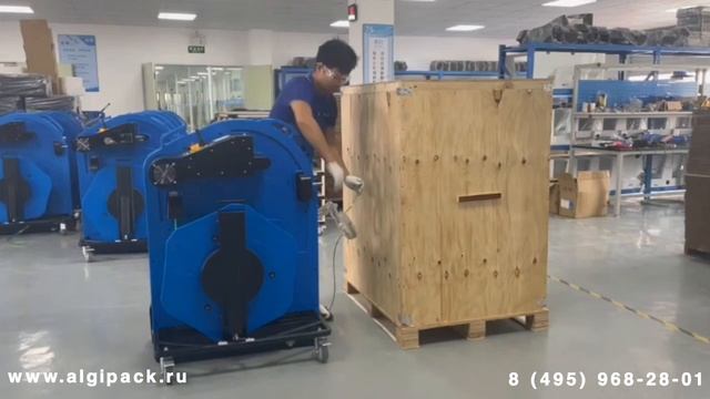 Алджипак мобильная система обвязки паллет JD-008 видео работы на паллете эпизод 005 стреппинг