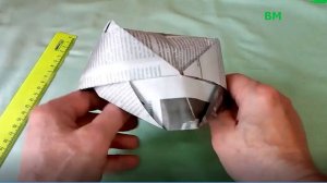 Как сделать кепку с козырьком из газеты. Просто и быстро.