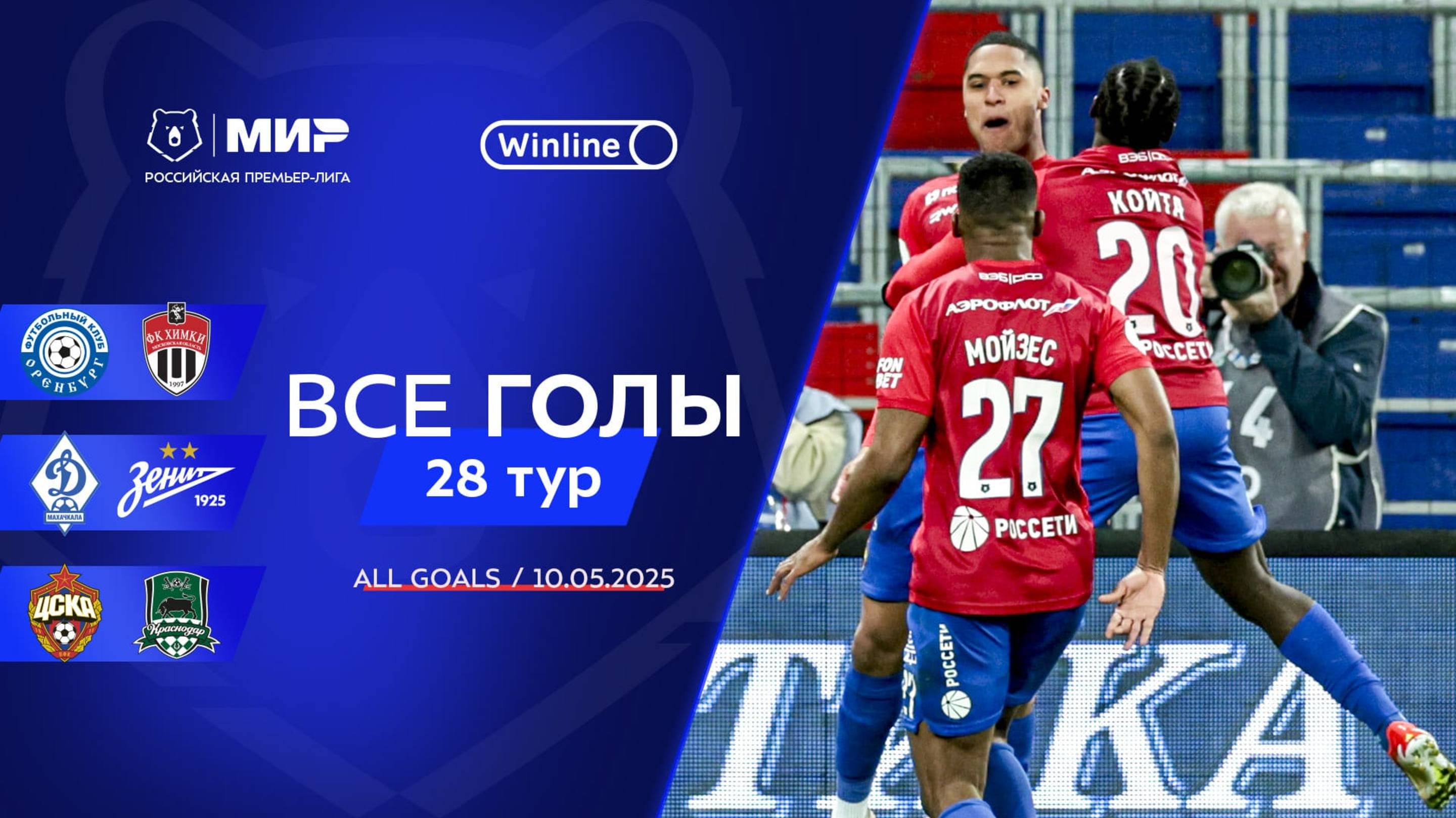 Все голы 10.05.2025 | 28 тур Мир РПЛ 2024/25