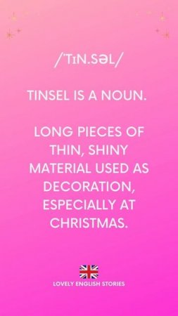 Learn English Vocabulary   What is 'tinsel'   Learn British English #learnenglish #christmas