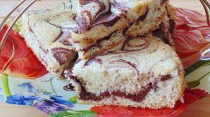 Мраморный бисквит в мультиварке