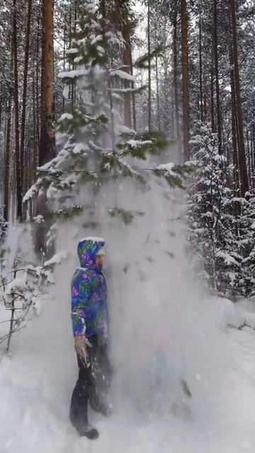 Снежный дождь #многоснега #русскаязима #нашидети #ёлки смотреть онлайн