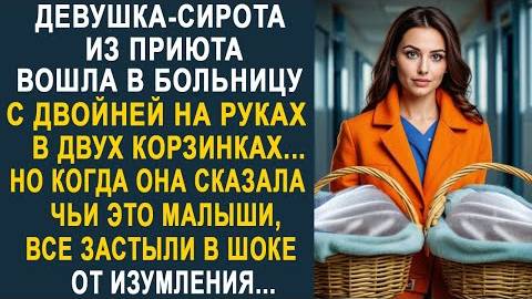 Девушка-сирота из приюта вошла в больницу с двойней на руках в двух корзинках...Но когда она сказала
