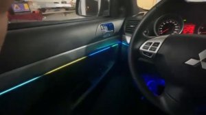 Mitsubishi Lancer X Установили подсветку салона