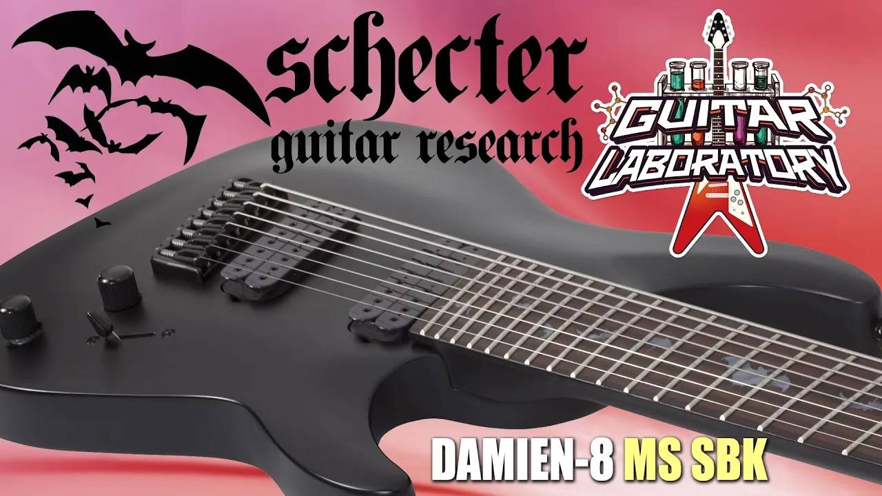 SCHECTER DAMIEN-8 MS SBK - гитара 8 струн с веерными ладами