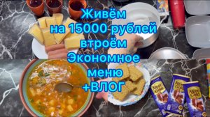 Экономное меню на семью . Живём на 15000 рублей втроём . + Влог #экономноеменю