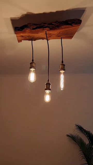 Люстра в стиле Loft. Карагач назаказ с лампочками Эдисон смотреть онлайн