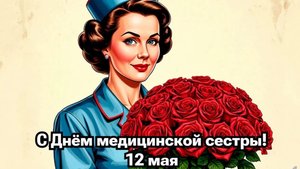 С праздником медицинских сестер. Музыкальная открытка поздравление.
