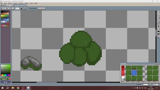 Как нарисовать Tilemap графику для игры видом сверху  Aseprite  Pixel art #2