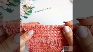 Узор спицами со спущенными вытянутыми петлями спицами