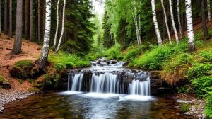 Звуки природы, шум водопада, звуки леса, пение птиц, музыка для релаксации, медитации и сна