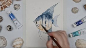 Рисуем рыбку. Уроки рисования. Акварель