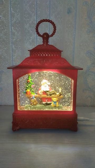 Новогодний фонарь широкий Красный смотреть онлайн