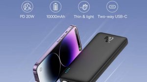 Baseus Airpow 20 Вт Power Bank  10000 мАч с быстрой зарядкой для смартфонов.