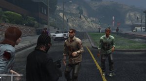 Играю ГТА5 стреляем зомби и чит код чтобы выживать