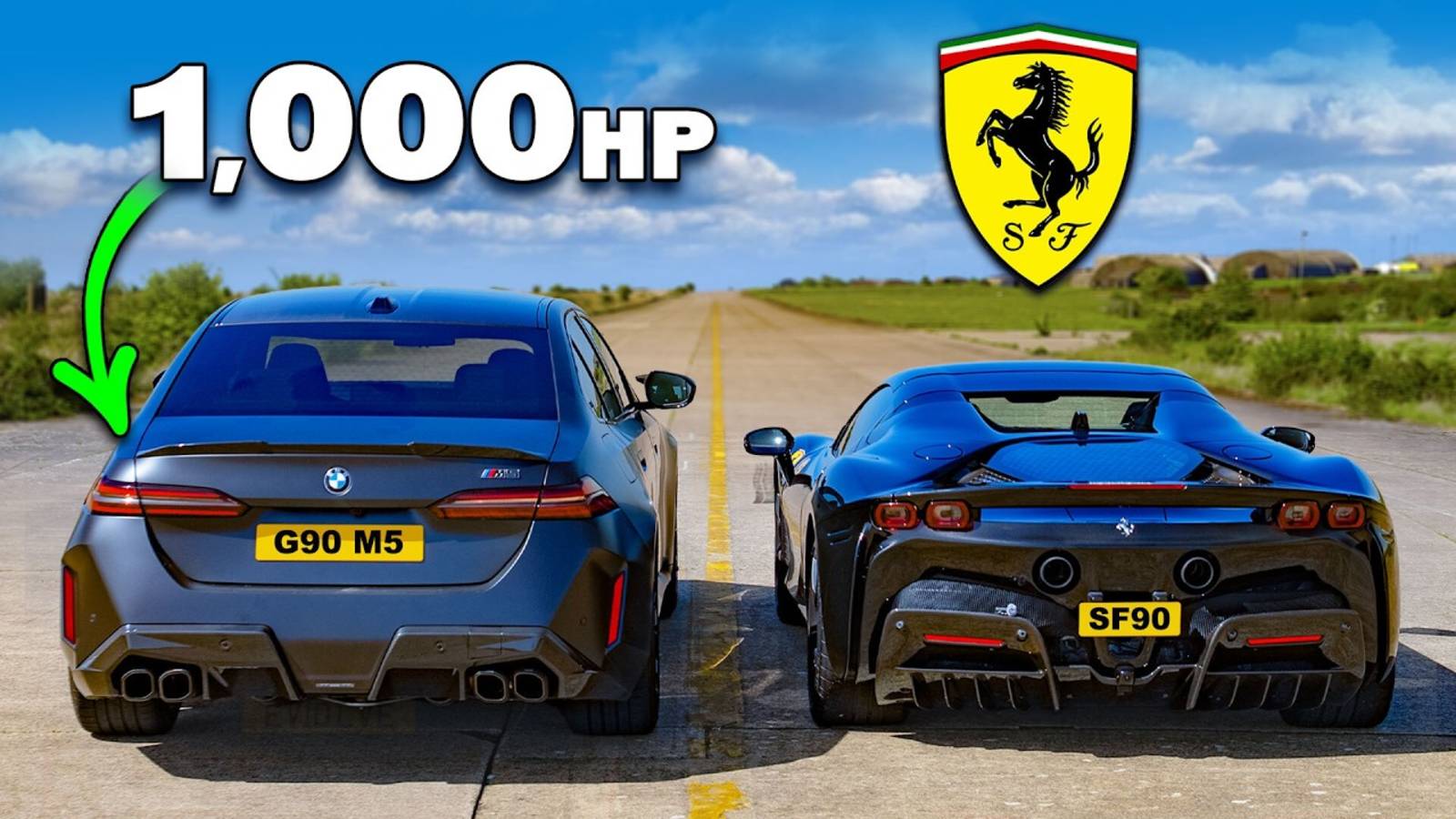 carwow: НОВАЯ BMW M5 (1000 л.с.) против Ferrari SF90! Кто быстрее?