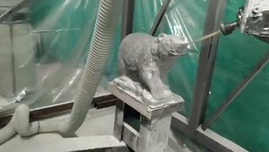 изготовление фигуры медведя из камня на 5ти осевом станке с ЧПУ