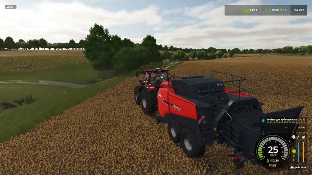FS 25 - Альма, Миссури.  Тюковка СОЛОМЫ.  Первая ПРИБЫЛЬ # 4