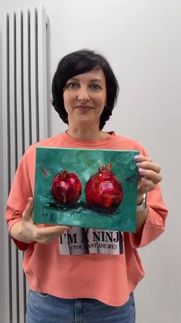 Картина маслом: Гранаты, 18х24 см, холст на подрамнике, м? смотреть онлайн