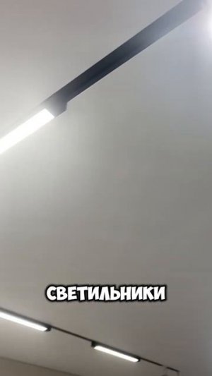 Шинопровод встроен в тело натяжного потолка