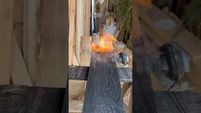 Глубокий обжиг Дубовой доски для интерьера #обожженно смотреть онлайн