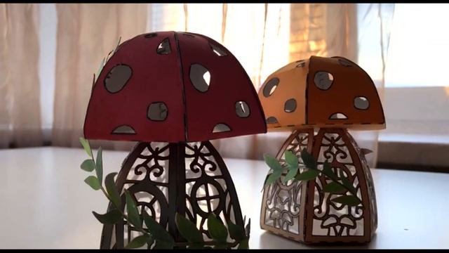 3D Домик, фонарик, мухомор из бумаги