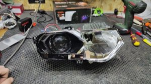 Nissan X-Trail T32 замена штатных LED линз и установка топовых BI