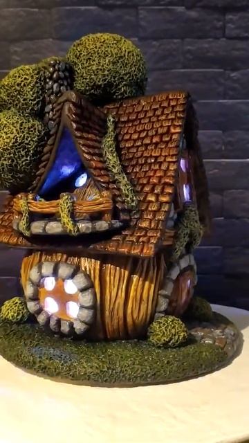 Домик-светильник из самозатвердевающей глины ручной ? смотреть онлайн